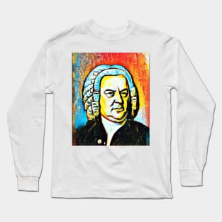 Johann Sebastian Bach Abstract Portrait | Johann Sebastian Bach Artwork 2 Long Sleeve T-Shirt